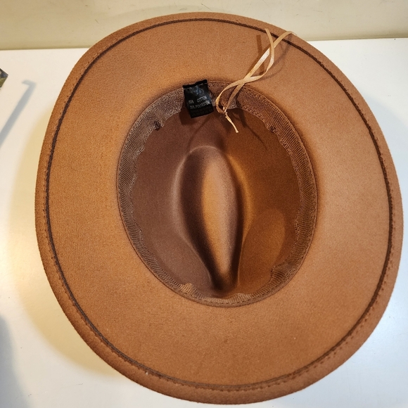 Women's Tan  Fedora Hat Cotton Blend - Picture 9 of 14